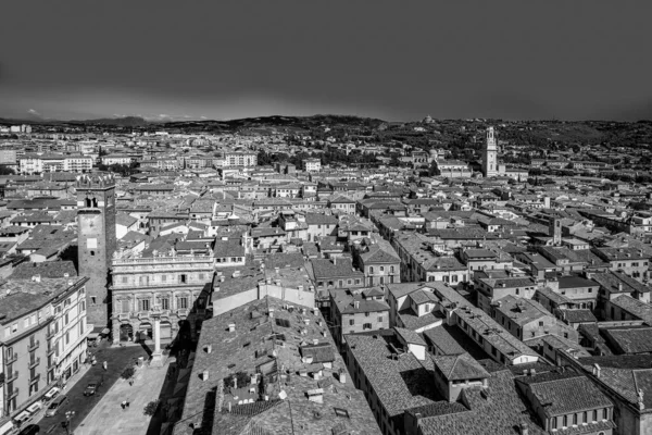 Panorama Verona Delle Montagne Torre Dei Lamberti — Foto Stock