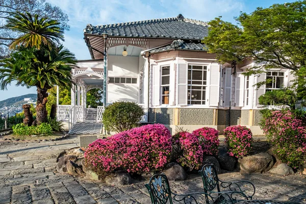 Japonya Nın Nagasaki Kentindeki Glover Bahçesinde Manzaralı Glover Evi — Stok fotoğraf