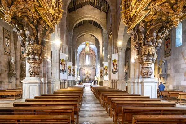 葡萄牙布拉加 2023年5月1日 葡萄牙布拉加世德布拉加大教堂内部的黄金装饰和器官高级合唱 — 图库照片