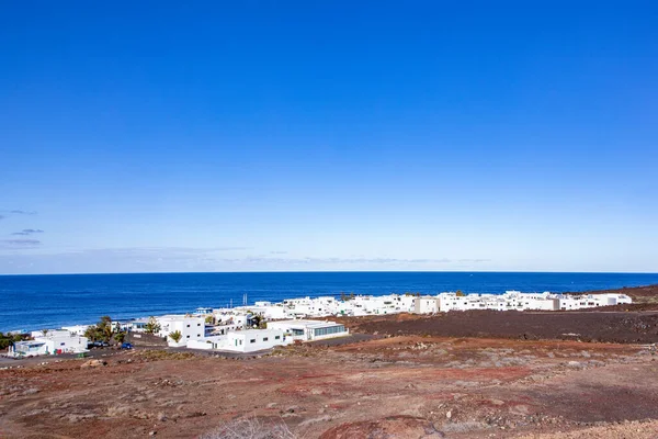 Widok Miejscowość Golfo Parku Narodowym Timanfaya Lanzarote Hiszpania — Zdjęcie stockowe