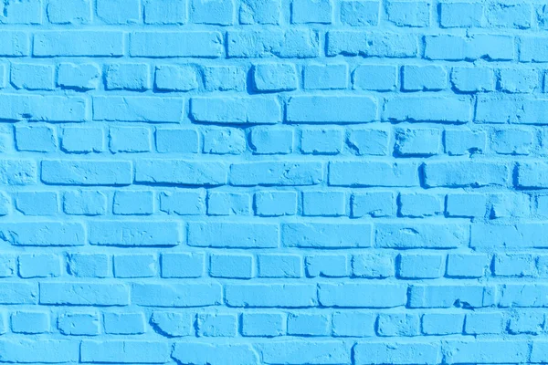 Harmonická Modrá Malovaná Čistá Cihlová Zeď — Stock fotografie