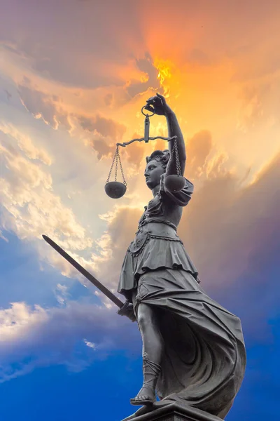 lady justice as symbol of equal right at the roemer in Frankfurt, Germany