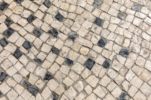 Çakıl Taşı Sokağının Arka Planı Siyah Açık Kahverengi — Stok fotoğraf