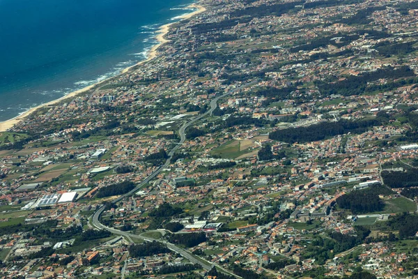 Краєвид Біля Порто Мальовничим Пляжем Автострадах — стокове фото
