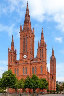 Wiesbaden 'deki Marktkirche pazar kilisesine bakın. Almanya