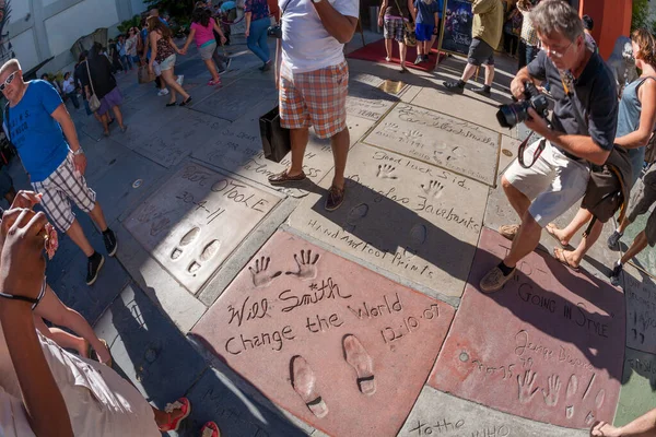 Los Angeles Usa June 2012 Handprints Smith Hollywood Concrete Chinese — стоковое фото