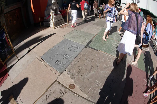 Los Angeles Usa June 2012 Handprints Stars Hollywood Concrete Chinese — Stock Photo, Image