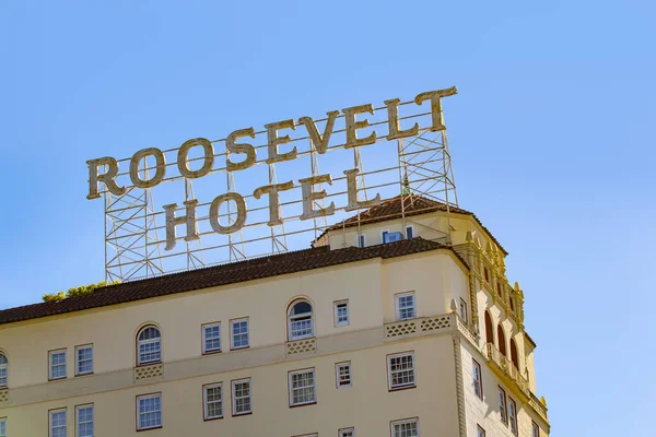 Los Angeles Eua Junho 2012 Ffachada Antigo Roosevelt Hotel Histórico — Fotografia de Stock
