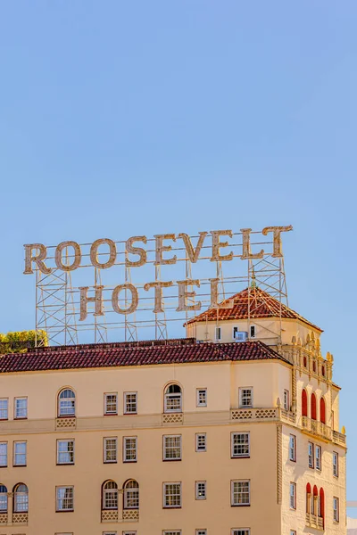 美国洛杉矶 2012年6月24日 美国好莱坞罗斯福酒店的立面 — 图库照片
