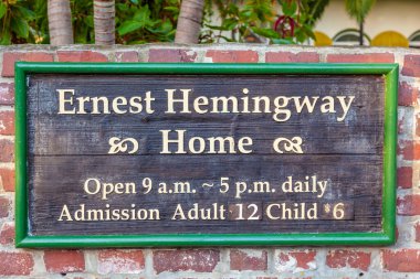 Key West, ABD - 28 Temmuz 2010: müze ve Ernest Hemingway 'in eski evi Key West' te ziyaretçilere açıktır.