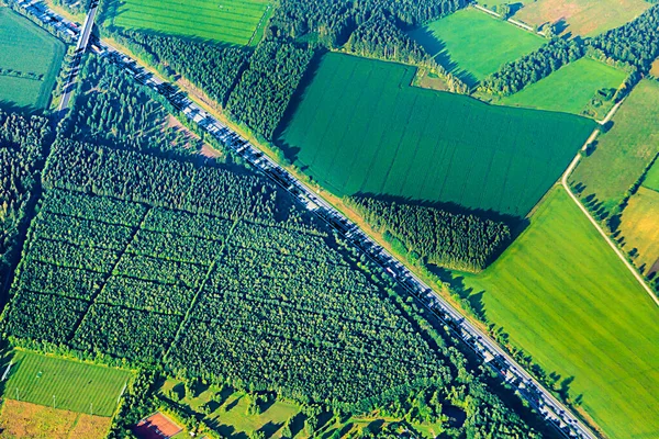 Vanuit Lucht Uitzicht Groene Velden Pistes Hamburg Duitsland — Stockfoto