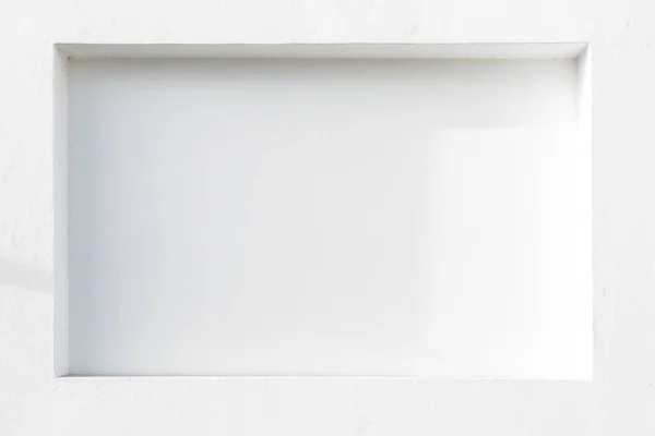Φόντο Από Λευκό Τοίχο Εσοχή Σοβατισμένο Τοίχο Σχηματίζοντας Ένα Φυσικό — Φωτογραφία Αρχείου