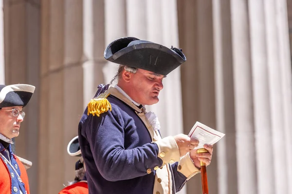 New York Usa July 2010 Ceremony Declaration Independence Old Costumes — Stock Photo, Image