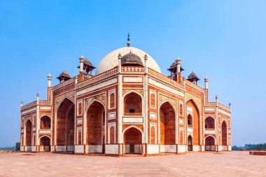 India, Delhi, Humayun's Tomb, built by Hamida Banu Begun in 1565-72 A.D. the earliest example of Persian influence in Indian architecture clipart