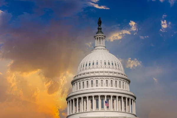 Capitole Américain Washington Coucher Soleil Spectaculaire États Unis — Photo
