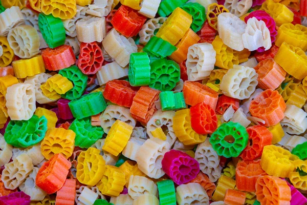 Mixture Colorful Noodles India Different Forms — Stock Photo, Image