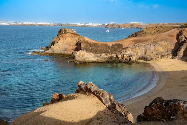 Spanya Playa Blanca Lanzarote Manzaralı Kıyı Manzarası — Stok fotoğraf