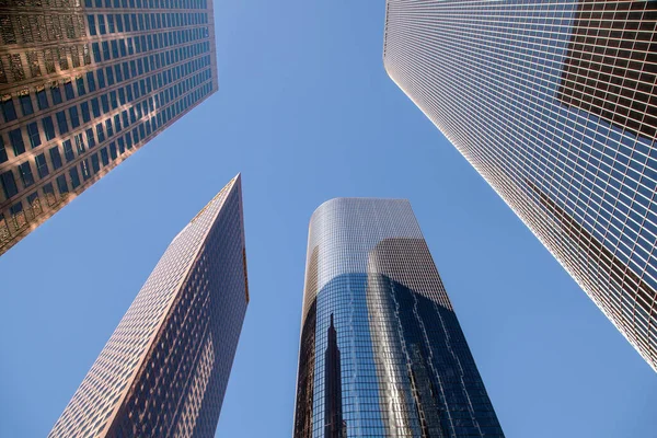 Perspektiv Skyskraper Sentrum Los Angeles – stockfoto