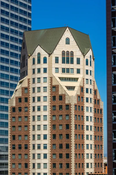 Perspective Victorian Style Biltmore Tower Skyscraper Downtown Los Angeles — Stock Photo, Image