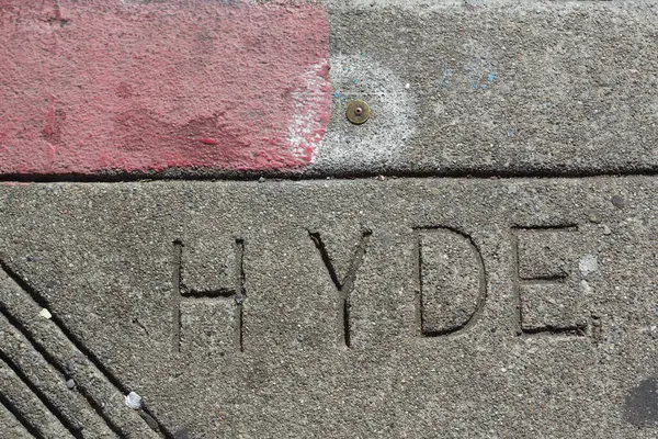 Hyde Caddesi San Francisco Abd Kaldırımın Betonunda Bir Pazardır — Stok fotoğraf