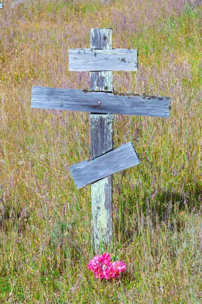 Old Wooden Crosses Historic Orthodox Cemetery Fort Ross — Stock Photo, Image