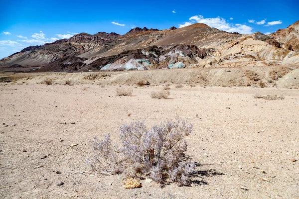 Desert Death Valley Mountains Bush Eart Blue Sky Usa — Stock Photo, Image