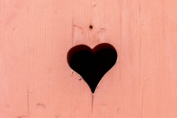 Malebný Tvar Srdce Staré Dřevěné Okenici Oblasti Vosges Francii — Stock fotografie