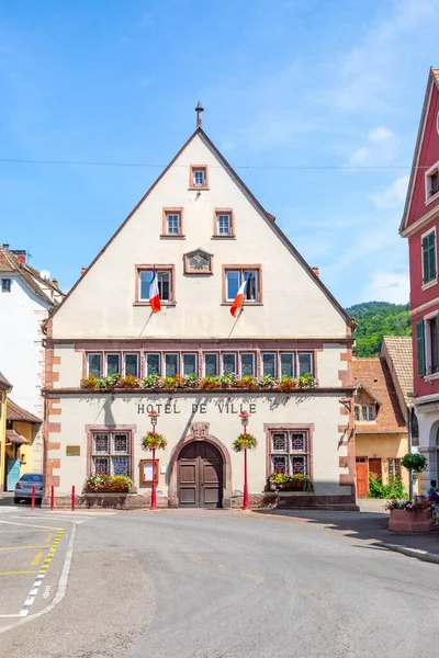 Fassade Des Alten Historischen Rathauses Münster Elsass Frankreich — Stockfoto