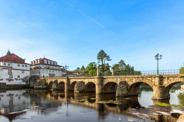 Most Rzymski Chaves Portugalia Świetle Porannym — Zdjęcie stockowe