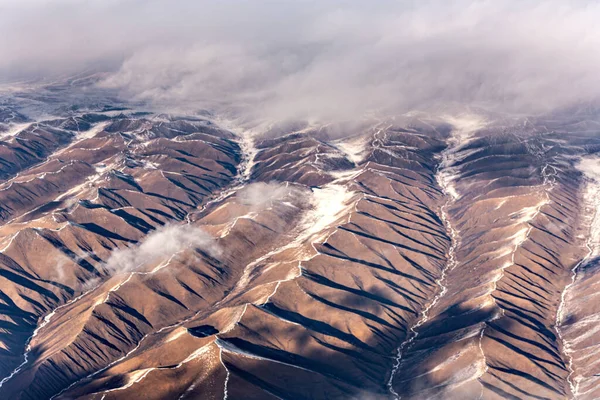 Прекрасний Вид Літака Гори Гімалаїв Китайський Тибетської Стороні Снігу — стокове фото