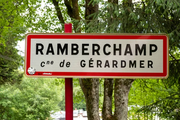 Ramberchamp Francia Giugno 2023 Segnaletica Del Villaggio Ramperchamps Nella Zona — Foto Stock