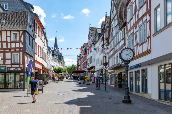 Montabaur Niemcy Czerwca 2023 Zwiedzanie Starego Miasta Montabaur Pięknie Odrestaurowanymi — Zdjęcie stockowe