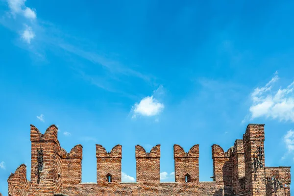 Gipfel Der Alten Brücke Verona Über Die Etsch Castelvecchio Italien — Stockfoto