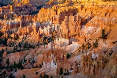 sabah ışığında bryce canyon amfi tiyatro, Tapınak, gibi muhteşem taş oluşumu ile güzel manzara resimler