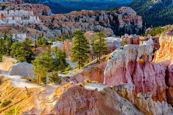 Piękny Krajobraz Bryce Canyon Wspaniałe Powstawania Kamieni Jak Amfiteatr Świątynie — Zdjęcie stockowe
