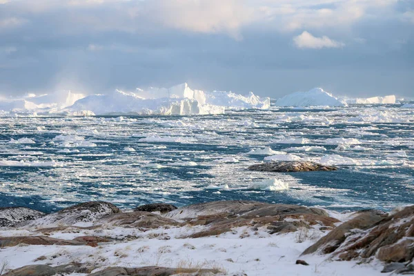 Ilulissat Jégkord Grönlandon Nagy Festői Jéghegy — Stock Fotó