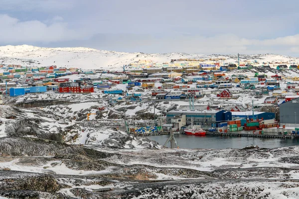 格陵兰Ilulissat小村庄 有著名的Ilulissat Icefjord — 图库照片