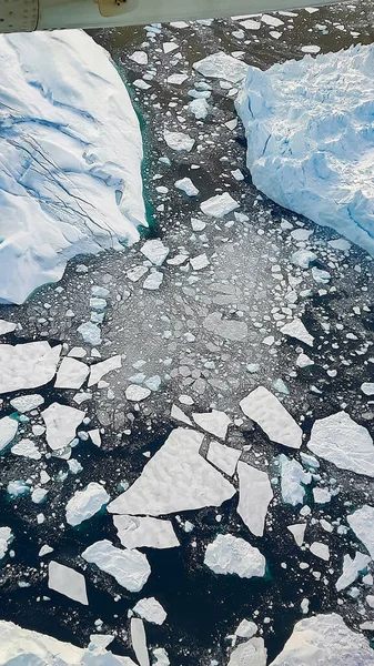 Luftaufnahme Des Ilulissat Eisfjords Grönland Mit Großem Malerischen Eisberg — Stockfoto