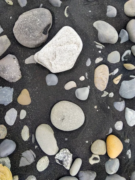 Cobblestones Black Beach Iceland — Stock Photo, Image
