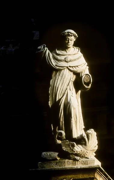 Aquino Italie Janvier 1995 Statue Historique Saint Thomas Aquin Les — Photo