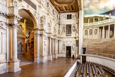 Vicenza, Italy - August 4, 2009: The Teatro Olimpico is one of only three Renaissance theatres remaining in existence, built by architect Andrea Palladio. clipart