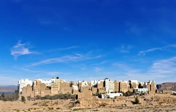 美丽的城市在沙漠里省 也门希巴姆 — 图库照片