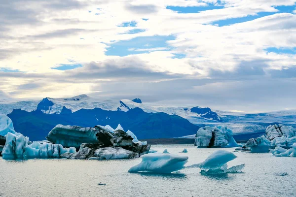 Joekulsar Lagoon Icebergs Eroding Glacier Iceland — Stock Photo, Image