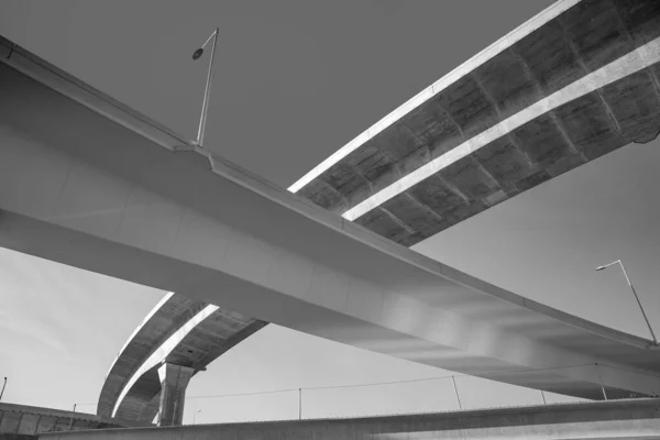 Construction Autoroute Moderne Avec Architecture Survol Aéroport Miami Sous Ciel — Photo