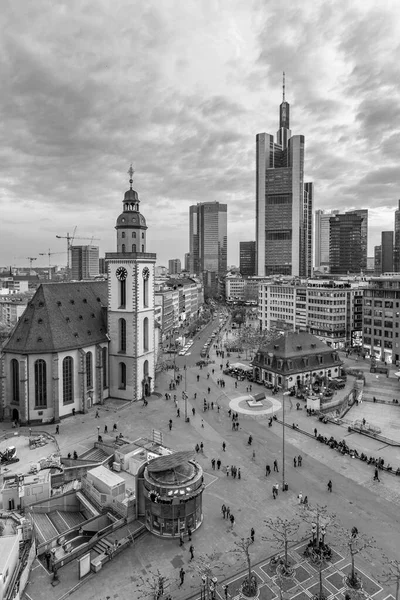 Frankfurt April 2014 Blick Auf Die Skyline Mit Der Hauptwache — Stockfoto