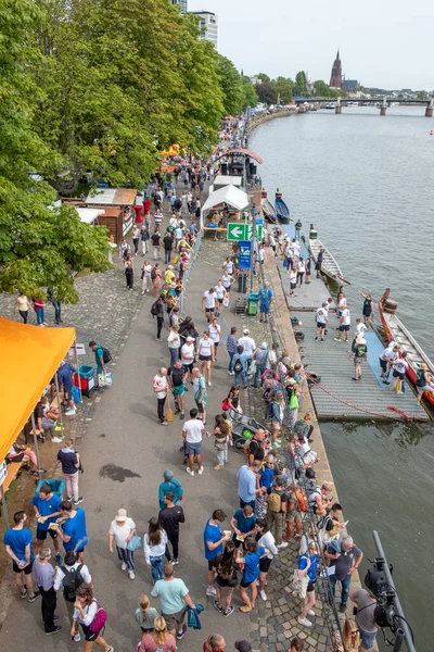 Frankfurt Germany August 2023 People Have Fun Visiting Museumsuferfest Engl — Stock Photo, Image