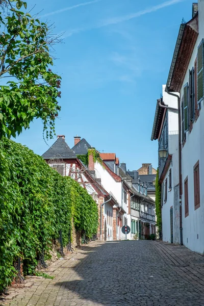 Eltville Niemcy Sierpnia 2023 Domy Muru Pruskiego Historycznym Starym Mieście — Zdjęcie stockowe