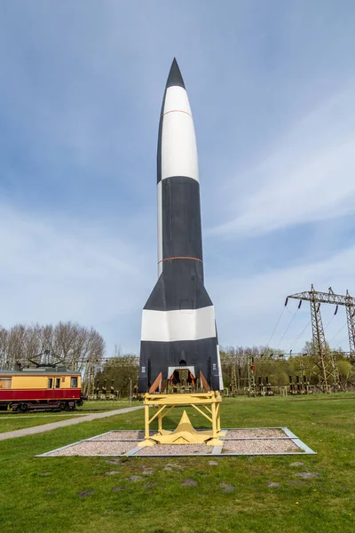 2014年4月17日 德国佩内普恩德 德国第二次世界大战V2火箭在德国佩内普恩德发射 从1943年起 大量火箭在地下生产设施中人工制造 — 图库照片
