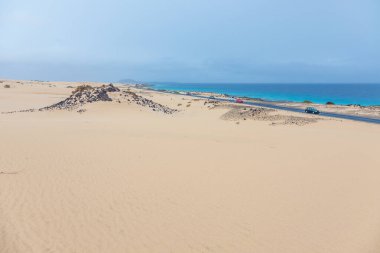 Corralejo fuerteventura, Kanarya Adaları, dunes kum Çöl Kum desen doku kökenli.