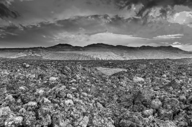 Timanfaya volkanik Milli Park'ta Lanzarote doğal günbatımı